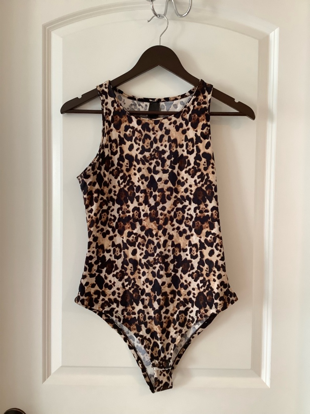Leopard Print Girls' One-Piece Swimsuit - Brown/Cream
